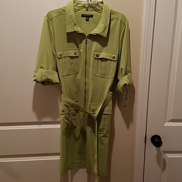 Sharagano Dresses & Skirts - Sharagano green shirt dress NWT